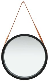 vidaXL Wandspiegel met band 50 cm zwart
