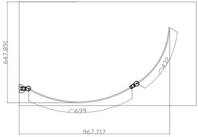 Eastbrook Type 2 badwand met vouwdeur 85x150cm links chroom