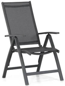Tuinset Ronde Tuintafel 4 personen 125 cm Aluminium/Textileen /Aluminium/textileen Grijs  Presto Vasto/Ancona