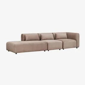 Fogler 3-delige Modulaire Hoekbank Met Chaise Longue Links Corduroy Kameelbruin - Sklum