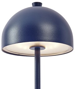 Buitenlamp met dimmer Tafellamp met dimmer blauw incl. LED IP54 oplaadbaar met laadstation - Squirrel Modern IP54 Buitenverlichting rond Lamp