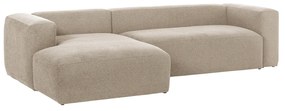 Kave Home Blok Moderne Hoekbank 300 Cm Uni Beige Chaise Longue Links