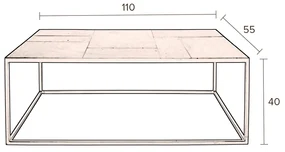 Dutchbone Lee Koperen Salontafel - 110 X 55cm.