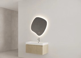 Gliss Design Timotheus badmeubel met ribbelfront 90cm corn silk met glans witte wastafel Lako