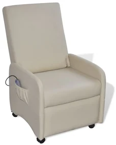vidaXL Massagestoel kunstleer crème