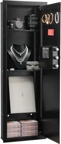 VEVOR wandkluis met wachtwoord en sleutel, ingebouwde behuizing van koudgewalst staal Q235 met verstelbare planken en ledverlichting, inbouwkluis/kastkluis voor geld, sieraden en paspoort