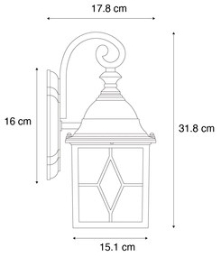 Romantische buiten wandlantaarn antiek zilver - London