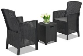 Lido Terras Box 2 antraciet technorattan set met Bica box