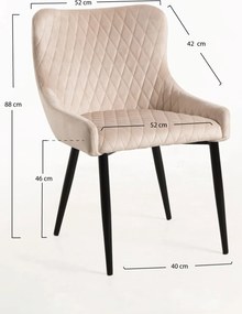 Set van 4 Sanda Fluwelen Stoelen