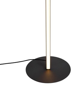 Design vloerlamp zwart met leeslamp incl. LED met touch dimmer - Throttle