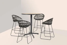4 Seasons Outdoor Motivi 4 persoons bar set met met Fiesta bartafel *** ACTIE *** BarsetTuinset antraciet weerbestendig