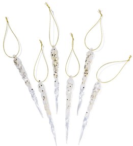 HEMA Kersthangerset Ijspegels 12,5cm (wit)