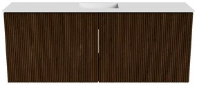Mondiaz Joya 100cm toiletmeubel walnut met wastafel faye midden zonder kraangat talc