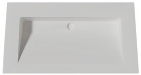 Lambini Designs Flora solid surface wastafel 80cm zonder kraangat wit mat