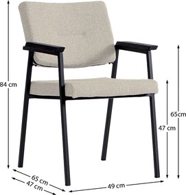 Beige Eetkamerstoel Met Armleuningen