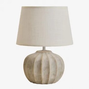 Yalira 30cm Tafellamp Van Keramiek En Linnen Beige – Crème - Sklum