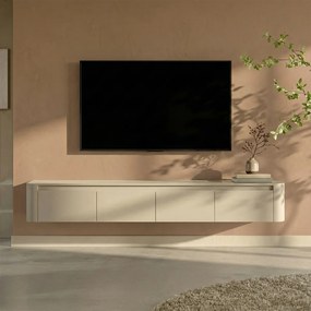 Zwevend Tv-meubel Beige Ronde Hoeken 200 Cm - 200x40x30cm.