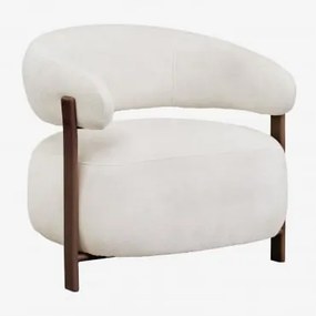 Set Van 2 Fauteuils Van Chenillestof En Ijzer Jolie Donkerbruin Hout & Chenille Crèmebeige - Sklum