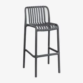 Verpakking Van 2 Wendell Polypropyleen Stapelbare Hoge Krukken Grijs – Grafiet & ↑75 Cm - Sklum