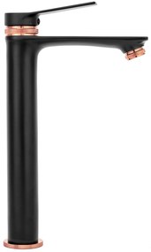 Wastafelkraan Rea Viral Black Rose Gold High