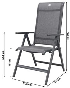 Hartman Milaan/Chaneo verstelbare tuinset - 180x90 cm. - 5-delig