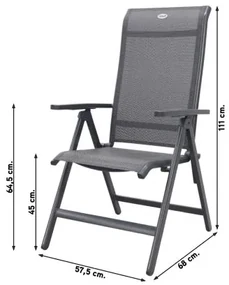 Hartman Milaan/Chaneo verstelbare tuinset - 180x90 cm. - 5-delig