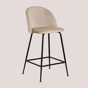 Kana Design Hoge Fluwelen Kruk Zwart & Bruin - Tarwe & ↑65 Cm - Sklum