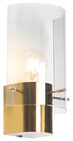 Vintage wandlamp messing met smoke glas - Vidra Modern E27 rond Binnenverlichting Lamp
