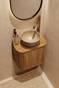Livli Estrela toiletmeubel 40cm ribbelfront met waskom in taupe