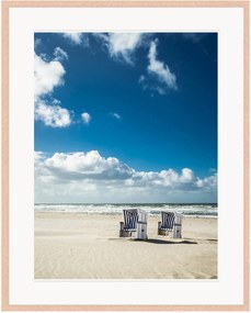 Ingelijste digitale print Hooded Beach Chairs