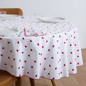 Rond katoenen tafelkleed, hartenprint, SCACCO