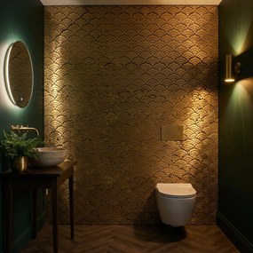 Zelfklevende Mozaïektegels Metaal | Waaier Goud | 26,8×28,1 cm | Keuken, Bad &amp; WC