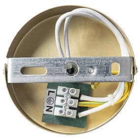 Oosterse plafondlamp goud crème kap met franjes - Franxa