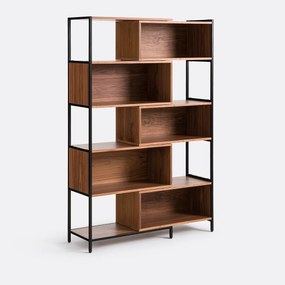 Modulaire en uitrekbare boekenkast, notenhoutfineer, Volga