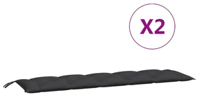 vidaXL Kussen voor schommelstoel 180 cm stof zwart