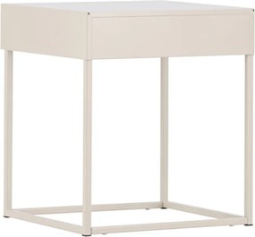 Metalen Nachtkastje Met Lade Beige - 41x41x50cm.