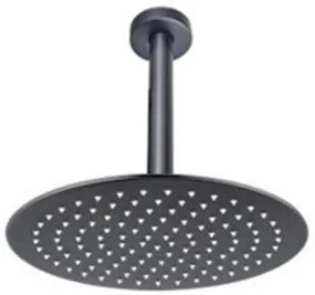 Fortifura Calvi Inbouw Regendoucheset - thermostatisch - plafondarm - 25cm hoofddouche - staaf handdouche - metalen doucheslang - geborsteld Gunmetal PVD SW720556/SW720558/SW706207/SW721170/SW766536/SW766