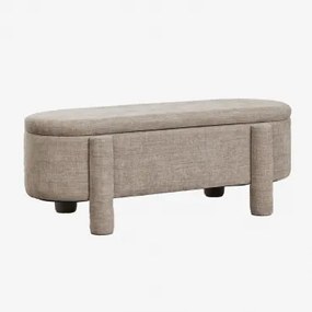 Cleo Gestoffeerde Opbergpoef Stof Grijs – Taupe - Sklum