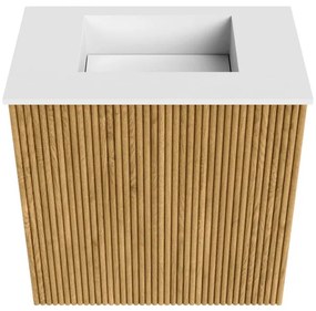 Mondiaz Joya 40cm toiletmeubel oak met wastafel faye midden zonder kraangat talc