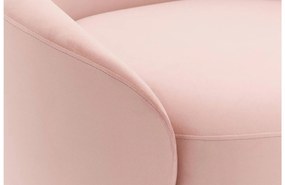 Goossens Bank Ragnar roze, stof, 4-zits, modern design