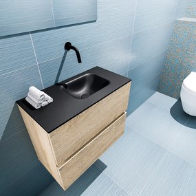 Mondiaz Ada 60cm toiletmeubel washed oak met wastafel urban rechts zonder kraangat