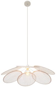 Japandi hanglamp crème met linnen kap - Aisha