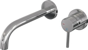 Brauer Stripe inbouw wastafelkraan ColdStart met gebogen uitloop en rozetten model A1 chroom