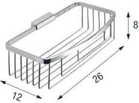 Novellini Korf H8xB26xD12cm rechthoek Metaal Chroom R90CESTE0F