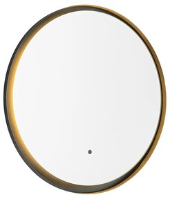 Moderne badkamerspiegel zwart incl. LED en touch dimmer - Pim