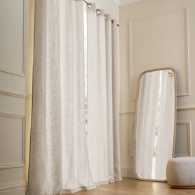 Gordijn in gewassen linnen met voering, met oogjes, Private