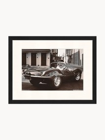 Ingelijste print Steve McQueen in zijn Jaguar