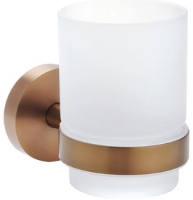 Sapho X-Round glashouder met glas koper geborsteld