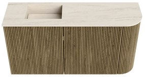 Mondiaz Joya DLux 80cm toiletmeubel ronding rechts dusk met wastafel faye links 1 kraangat meli