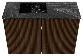 Mondiaz Joya DLux 60cm toiletmeubel walnut met wastafel faye links 1 kraangat lava